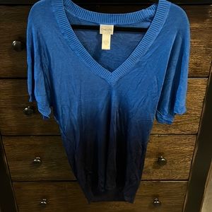 Chicos Blue Ombré V-neck Top